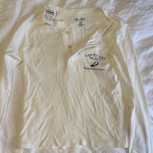 J. Crew Kids Cream Long Sleeve Shirt with Nantucket Island Design